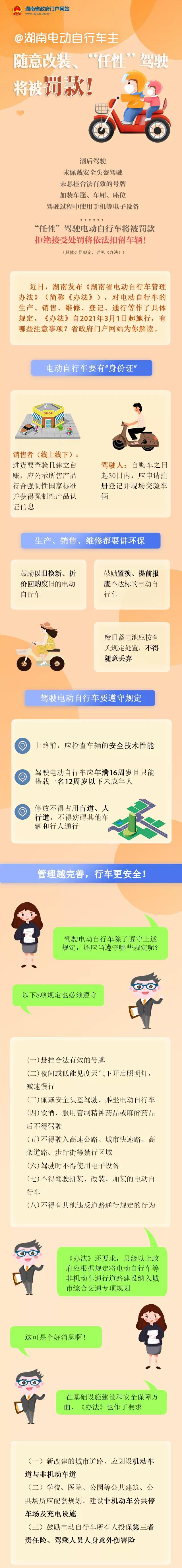 3月1日起正式施行！《湖南省電動(dòng)自行車管理辦法》全文來(lái)了！電動(dòng)自行車管理辦法》